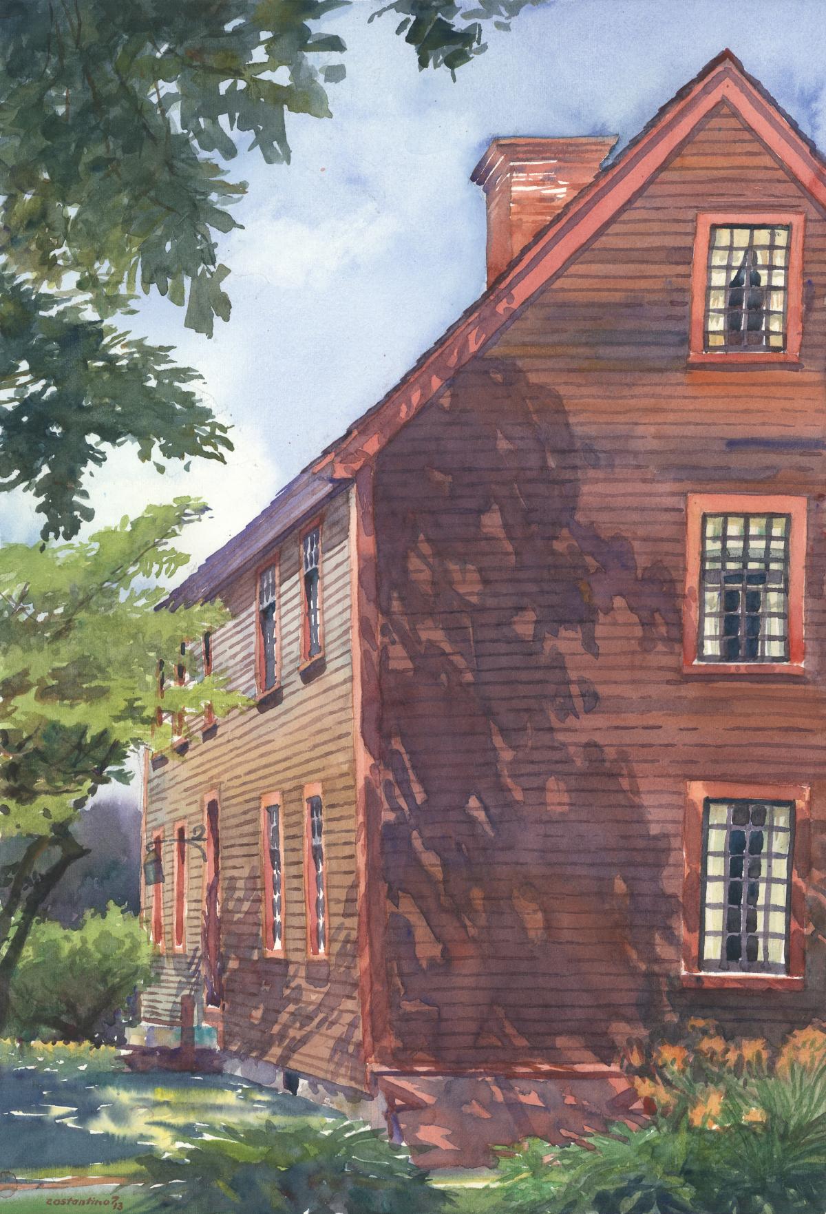 3rd Century’s Shadowed Facade – en plein air watercolor landscape building painting by Frank Costantino 3rd Century's Shadowed Facade - en plein air watercolor landscape building painting by Frank Costantino