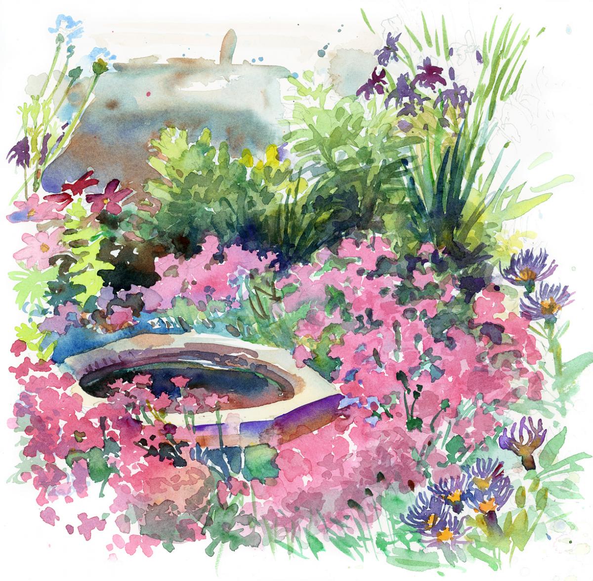 Alexandra’s Pinks – watercolor floral painting by Frank Costantino Alexandra's Pinks - watercolor floral painting by Frank Costantino