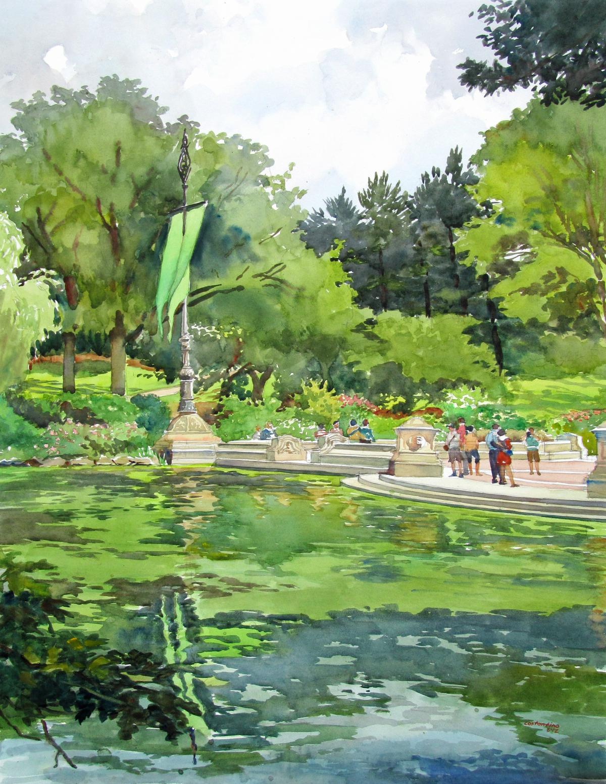 Bethesda Terrace- Central Park – en plein air watercolor landscape painting Bethesda Terrace- Central Park - en plein air watercolor landscape painting