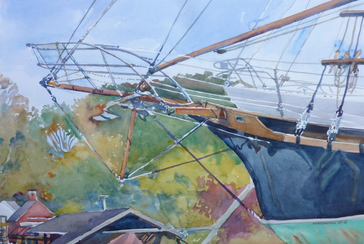 Bowsprit Singing – en plein air watercolor painting boat maritime ship by FrankCostantino Bowsprit Singing - en plein air watercolor painting boat maritime ship by FrankCostantino