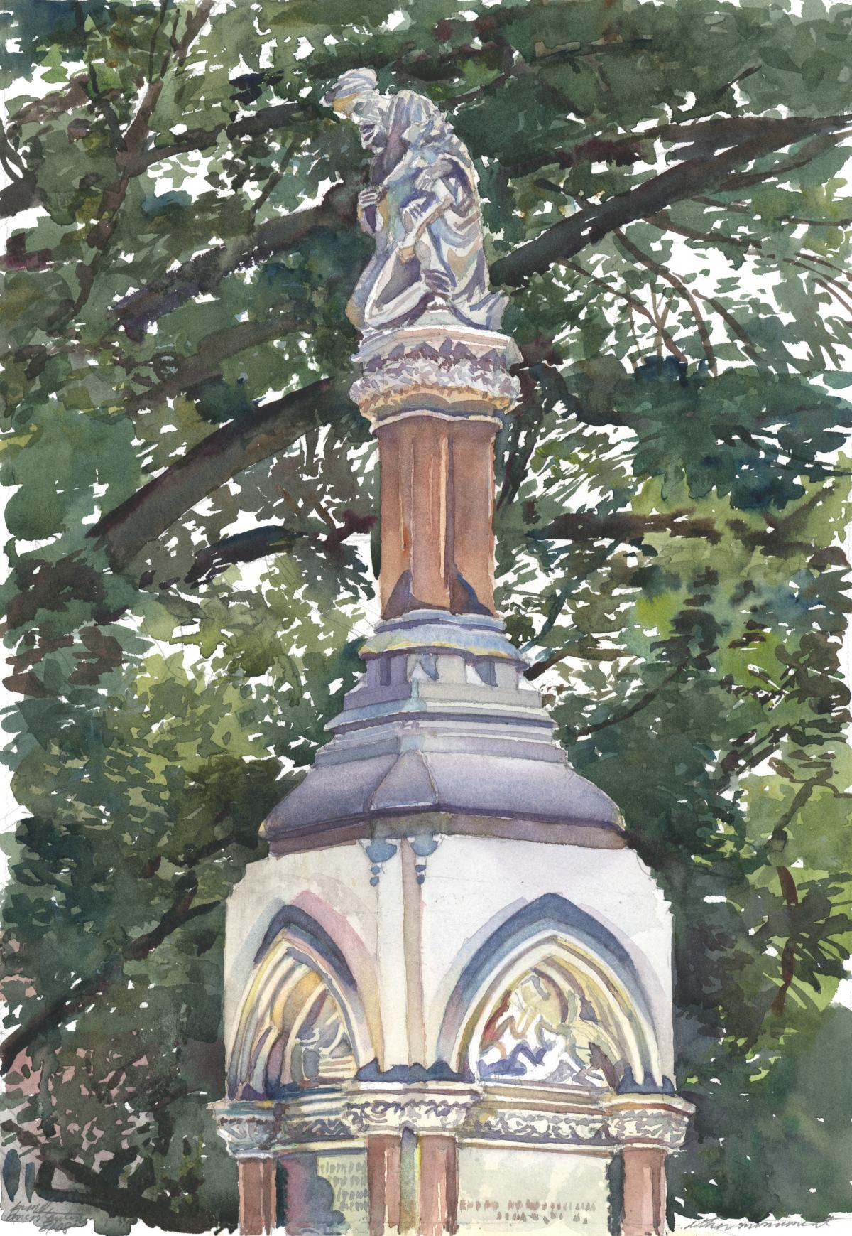 Ether Monument – watercolor painting of sculpture by Frank Costantino Ether Monument - watercolor painting of sculpture by Frank Costantino