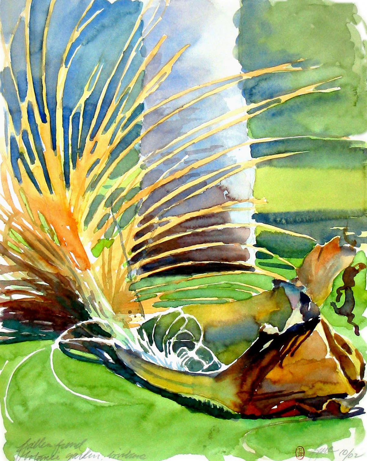 Fallen Frond – en plein air watercolor landscape painting by Frank Costantino Fallen Frond - en plein air watercolor landscape painting by Frank Costantino