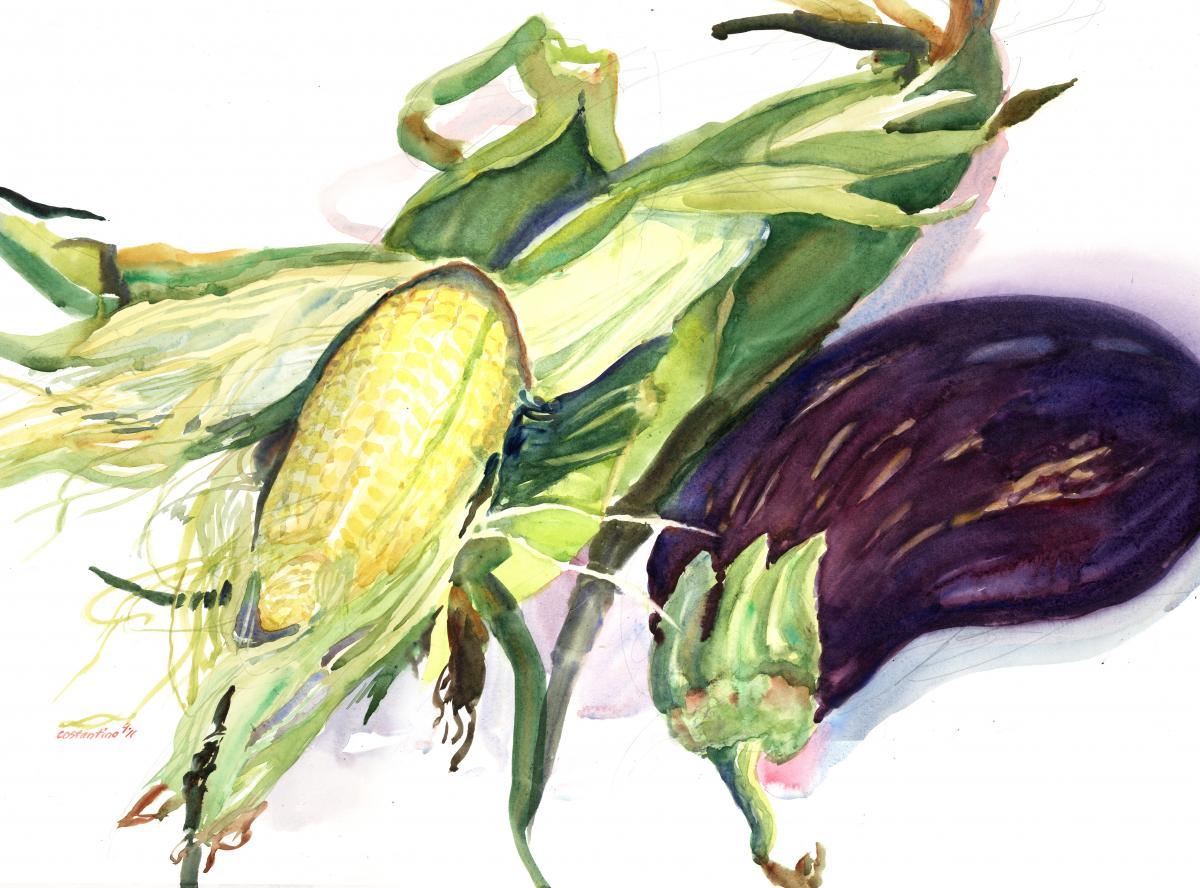 Farmer’s Fruits – watercolor still life painting by Frank Costantino Farmer's Fruits - watercolor still life painting by Frank Costantino