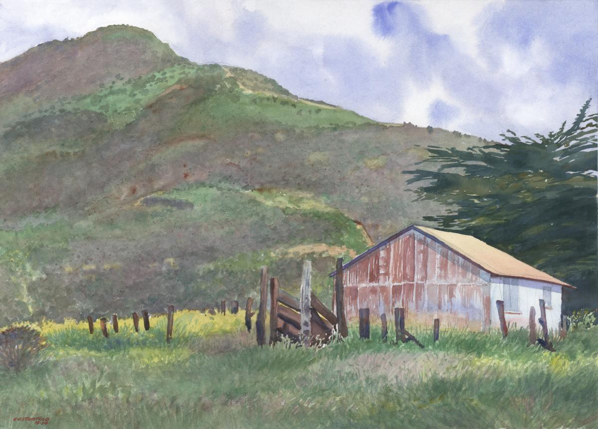 Garrapata’s Park Shack – en plein air watercolor landscape painting by Frank Costantino Garrapata's Park Shack - en plein air watercolor landscape painting by Frank Costantino