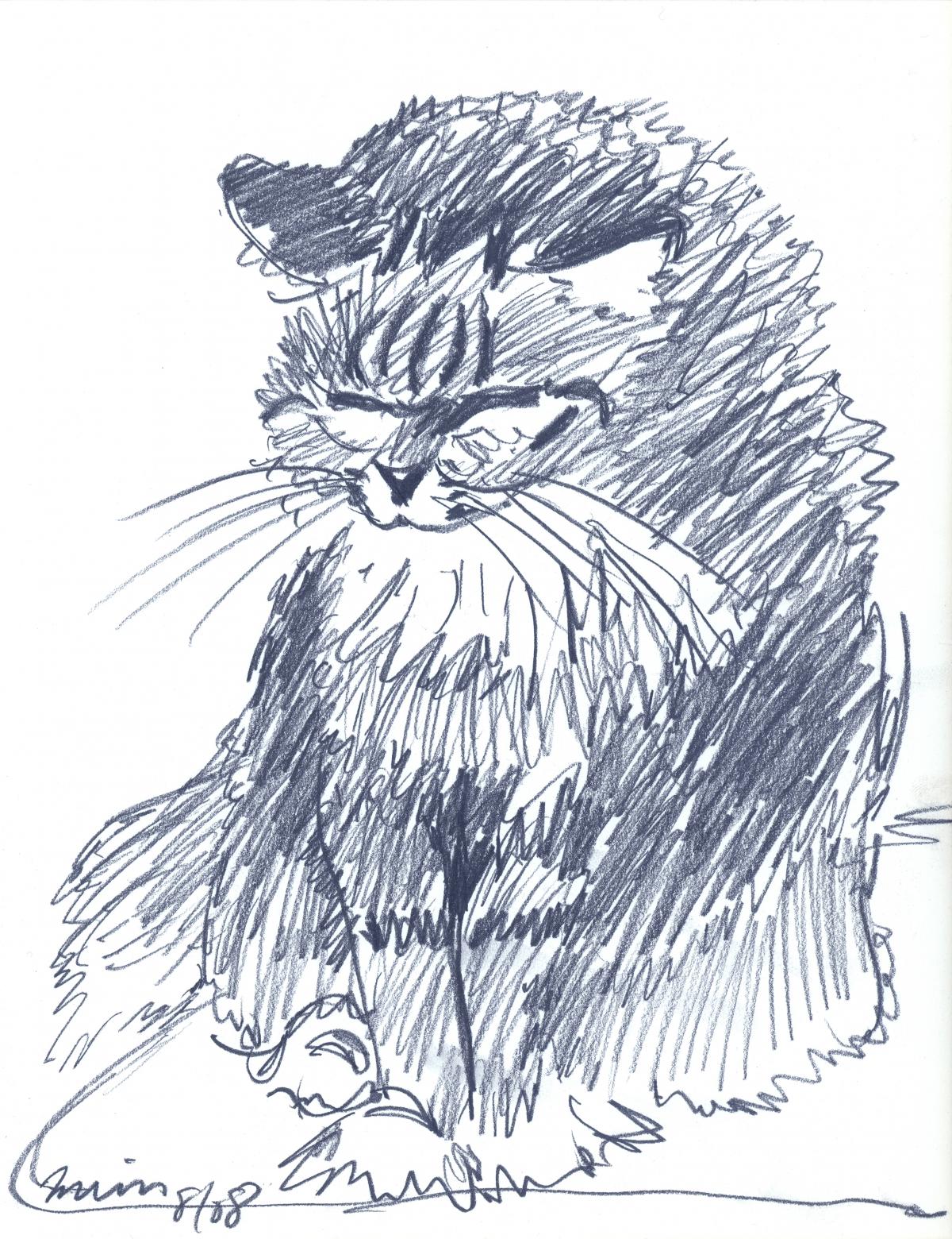 Mim Bluer – watercolor painting of a cat by Frank Costantino Mim Bluer - watercolor painting of a cat by Frank Costantino