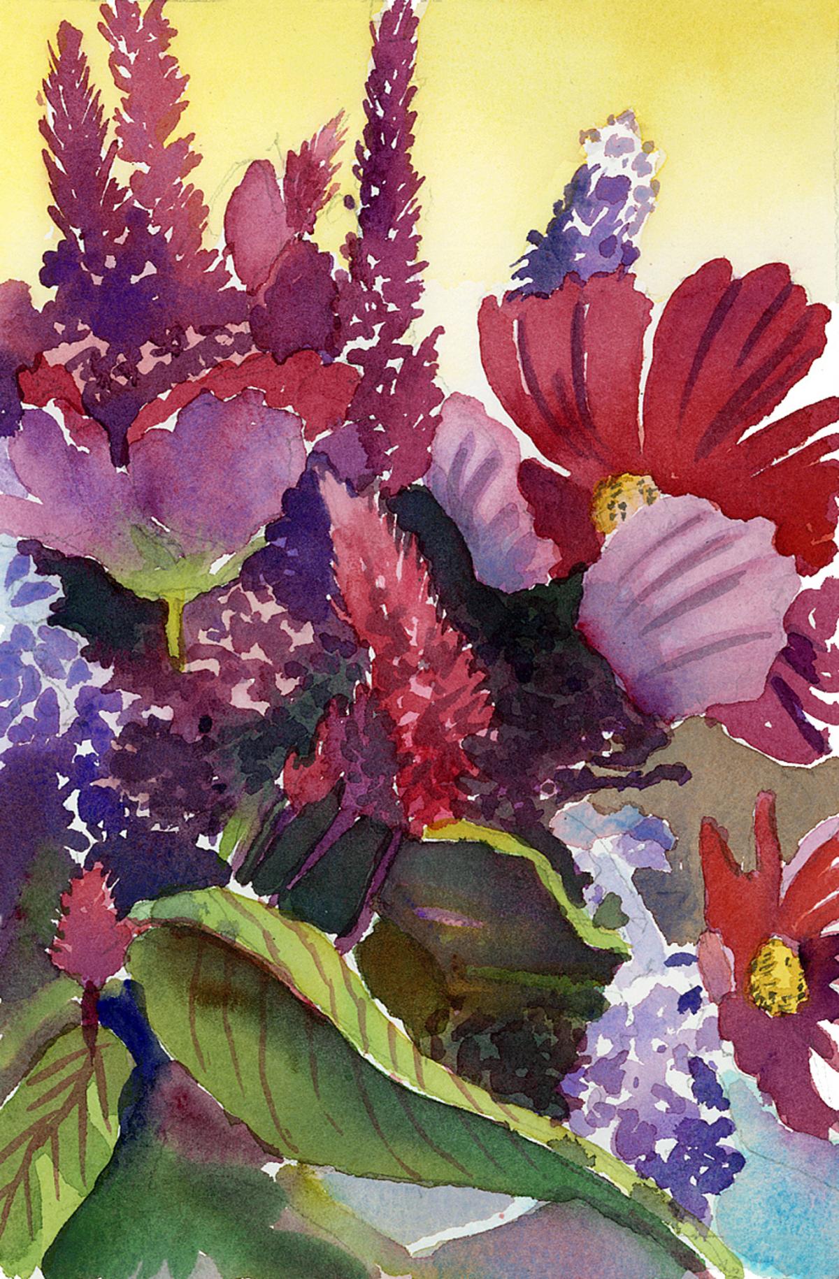 Nantucket Bouquet - watercolor floral painting by Frank Costantino