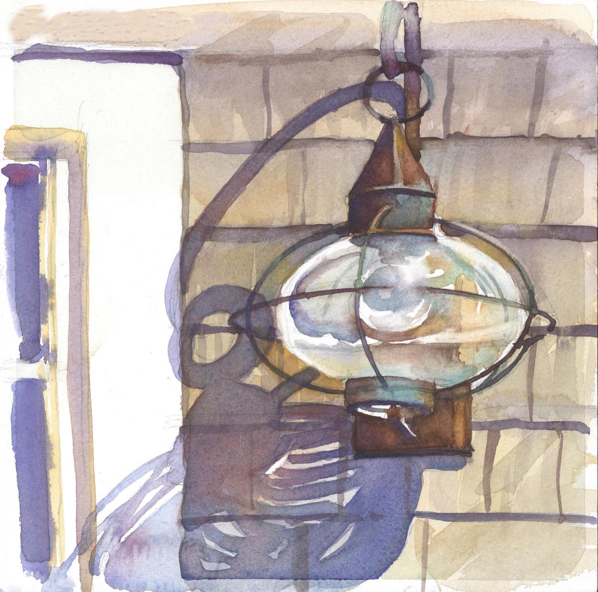 Nantucket Lantern – en plein air watercolor painting by Frank Costantino Nantucket Lantern - en plein air watercolor painting by Frank Costantino