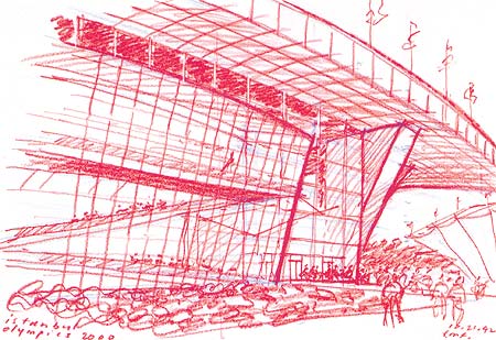 colored pencil architectural illustration rendering by Frank Costantino