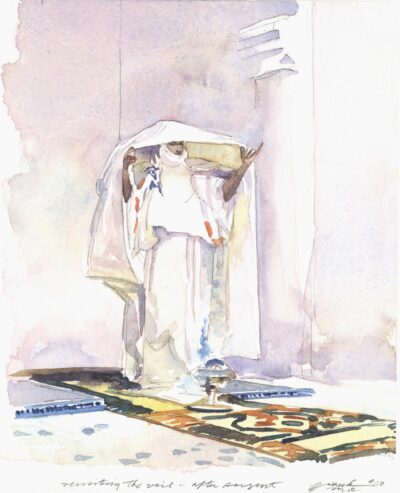 Revisiting the Veil- After Sargent - watercolor figure painting by Frank Costantino Revisiting the Veil- After Sargent - watercolor figure painting by Frank Costantino