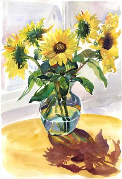 Staccato in Yellow's & Greens - watercolor floral painting by Frank Costantino Staccato in Yellow's & Greens - watercolor floral painting by Frank Costantino