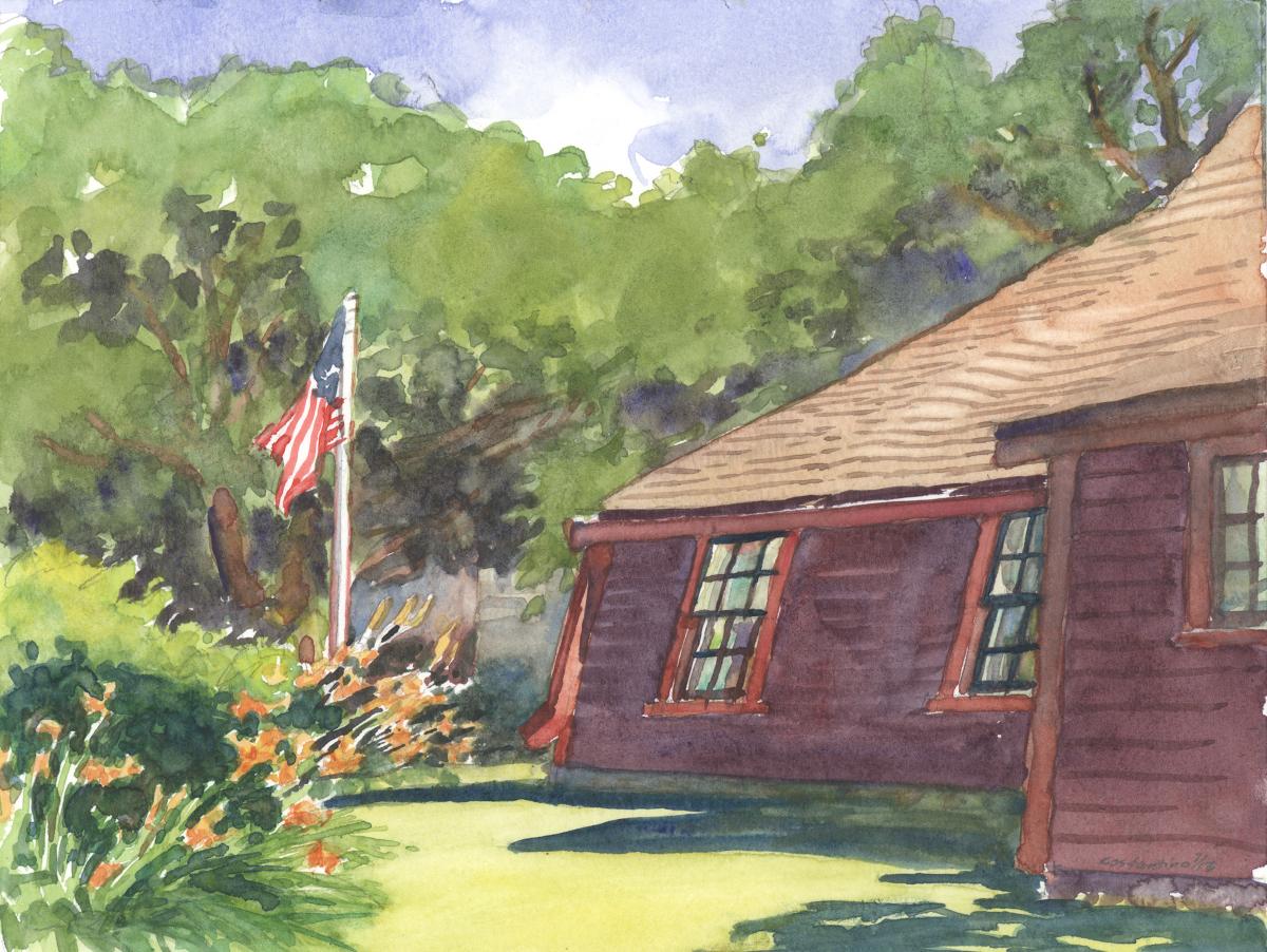 Tiltings of Time – en plein air watercolor landscape building painting by Frank Costantino Tiltings of Time - en plein air watercolor landscape building painting by Frank Costantino
