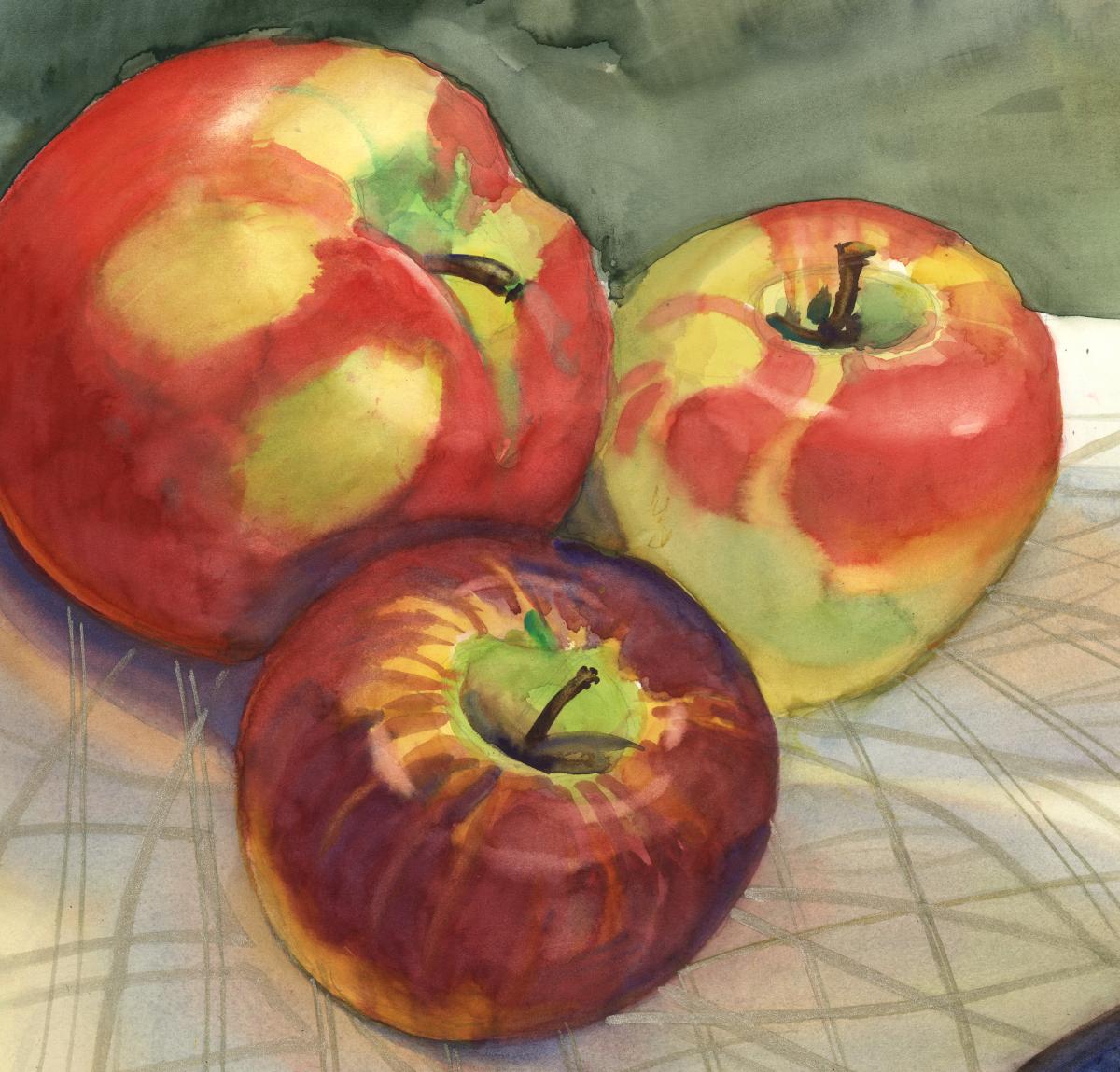 Trio for Pie – watercolor still life painting by Frank Costantino Trio for Pie - watercolor still life painting by Frank Costantino